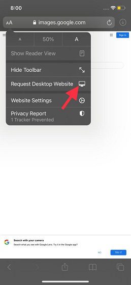 Request Desktop Website
